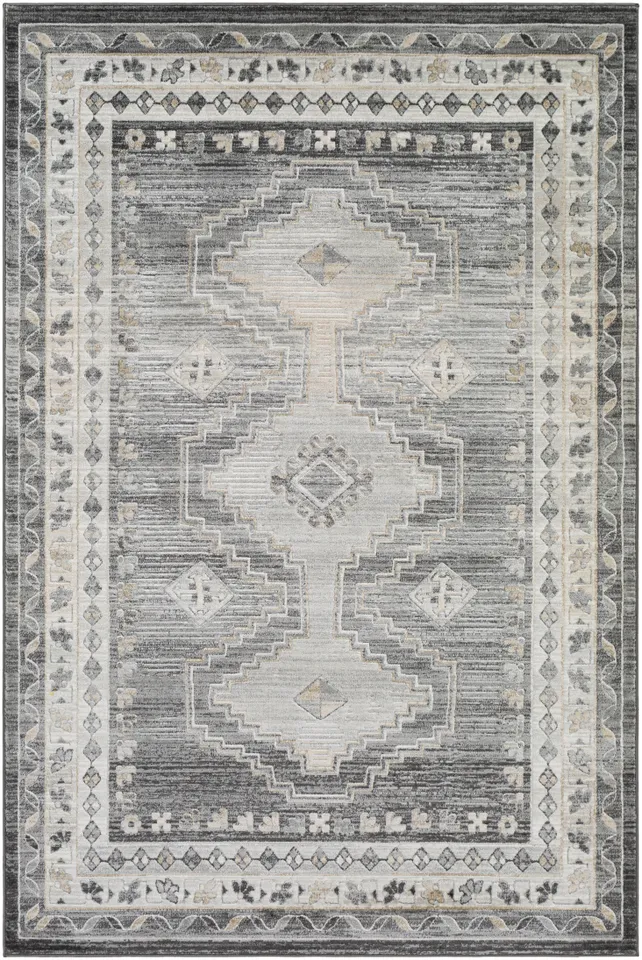Indigo Gray Indoor 7'8" x 10'2" Machine Woven Rug