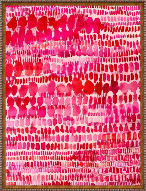 Pink and Red Watercolor Patterns Wall Art  by Paula Mills for Artfully Walls