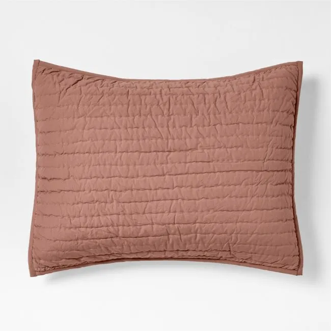 Cozy Cloud Plum Rose Washed Organic Cotton Kids Quilted Pillow Sham