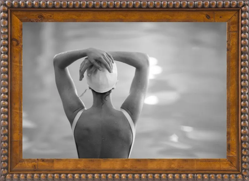 Woman Swimmer in a White Cap by Lucy Snowe for Artfully Walls