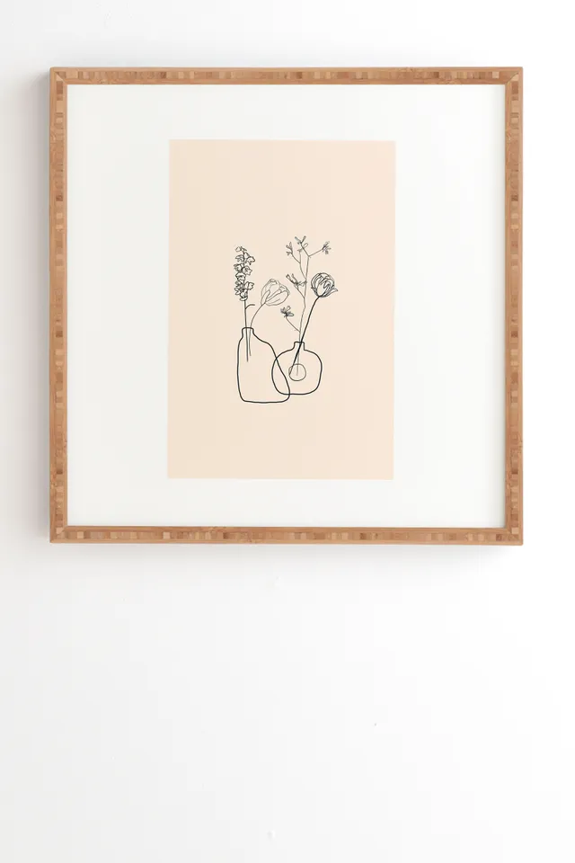 Vases by Jae Polgar - Framed Wall Art Bamboo 20" x 20"