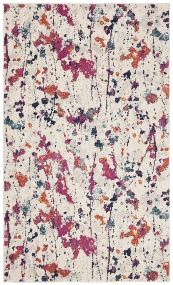 Arlo Home Woven Area Rug, EVK284Q, Ivory/Red,  3' X 5'