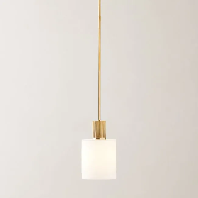 Mirabell Ribbed Unlacquered Brass Pendant Light