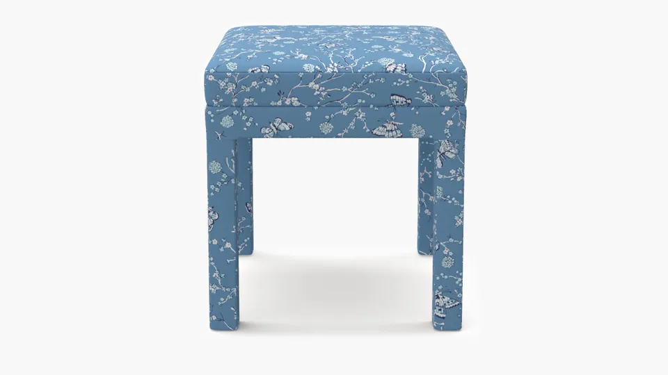 Parsons Ottoman, Blue Mariposa