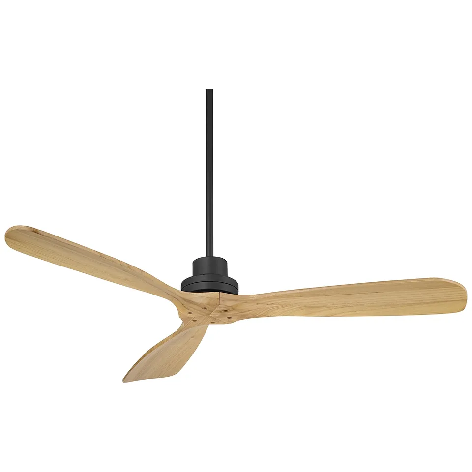 52" Casa Delta DC Matte Black Outdoor Ceiling Fan with Remote