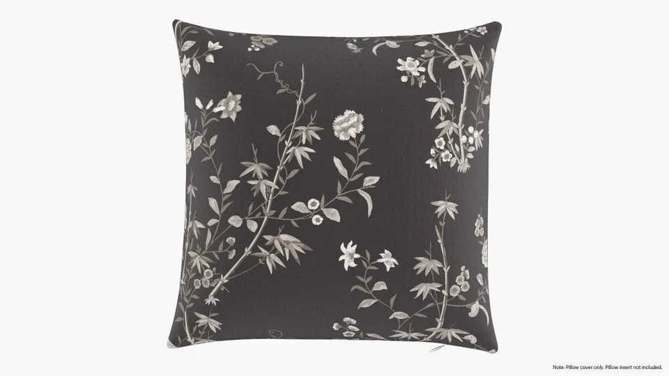 Throw Pillow Cover 18", Black Bamboo Garden, 18" x 18"