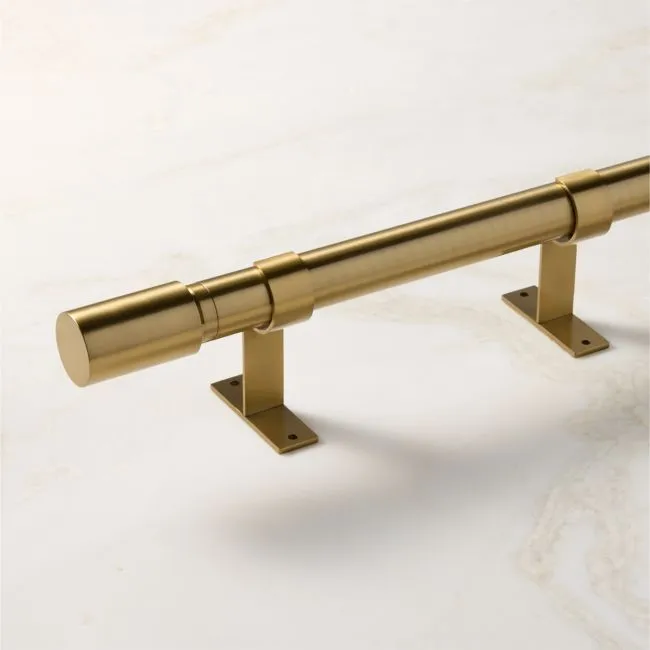 Porter 1.25" Adjustable Brushed Brass Curtain Rod 28"-48"