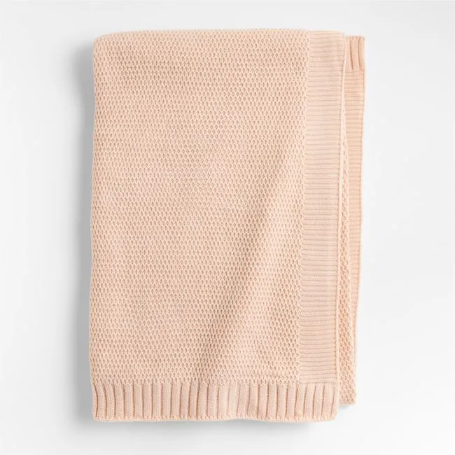 Bubble Knit Elegant Pink Recycled Kids Bed Blanket