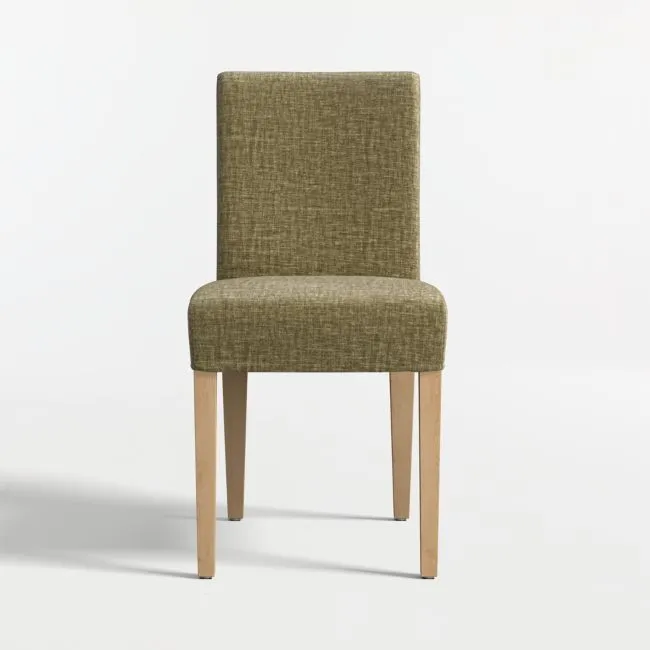Lowe Doux Olive Upholstered Dining Chair with Natural Wood Legs