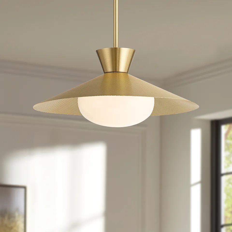 Possini Euro Scherer 16" Wide Antique Brass Pendant Light