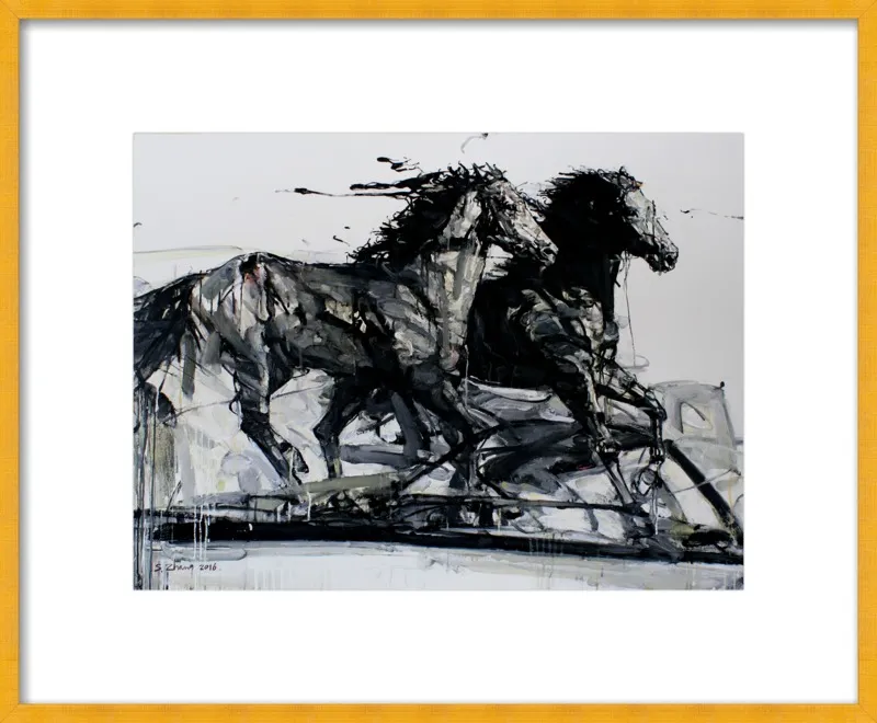 Black Stallions by Shao Y. Zhang for Artfully Walls