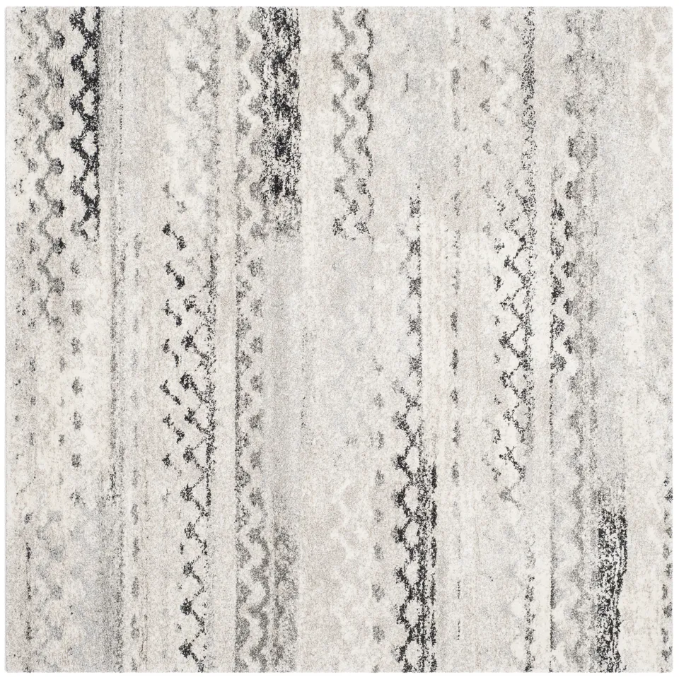 Arlo Home Woven Area Rug, RET2136-1180, Cream/Grey,  6' X 6' Square