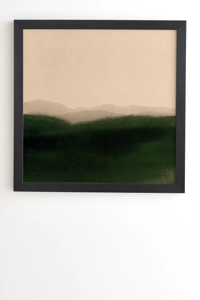 Green Hills by Iris Lehnhardt - Framed Wall Art Basic Black 30" x 30"