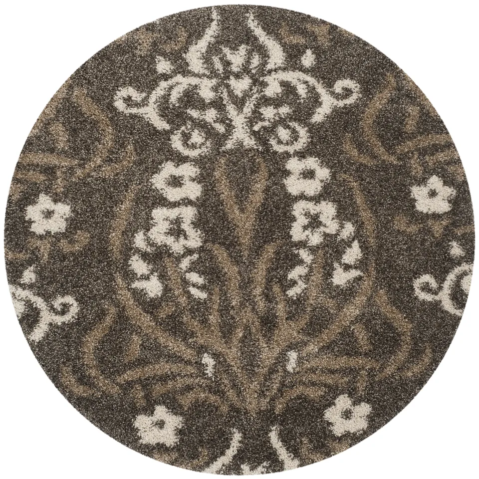 Arlo Home Woven Area Rug, SG457-7913, Smoke/Beige,  6' 7" X 6' 7" Round