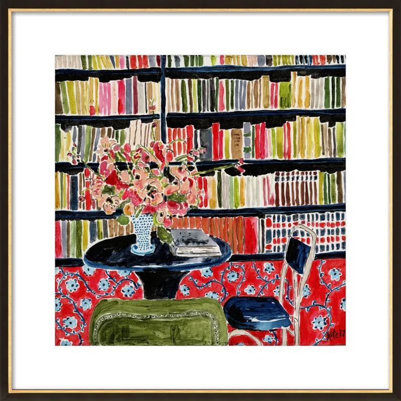 Books with Flowers by Kate Lewis for Artfully Walls