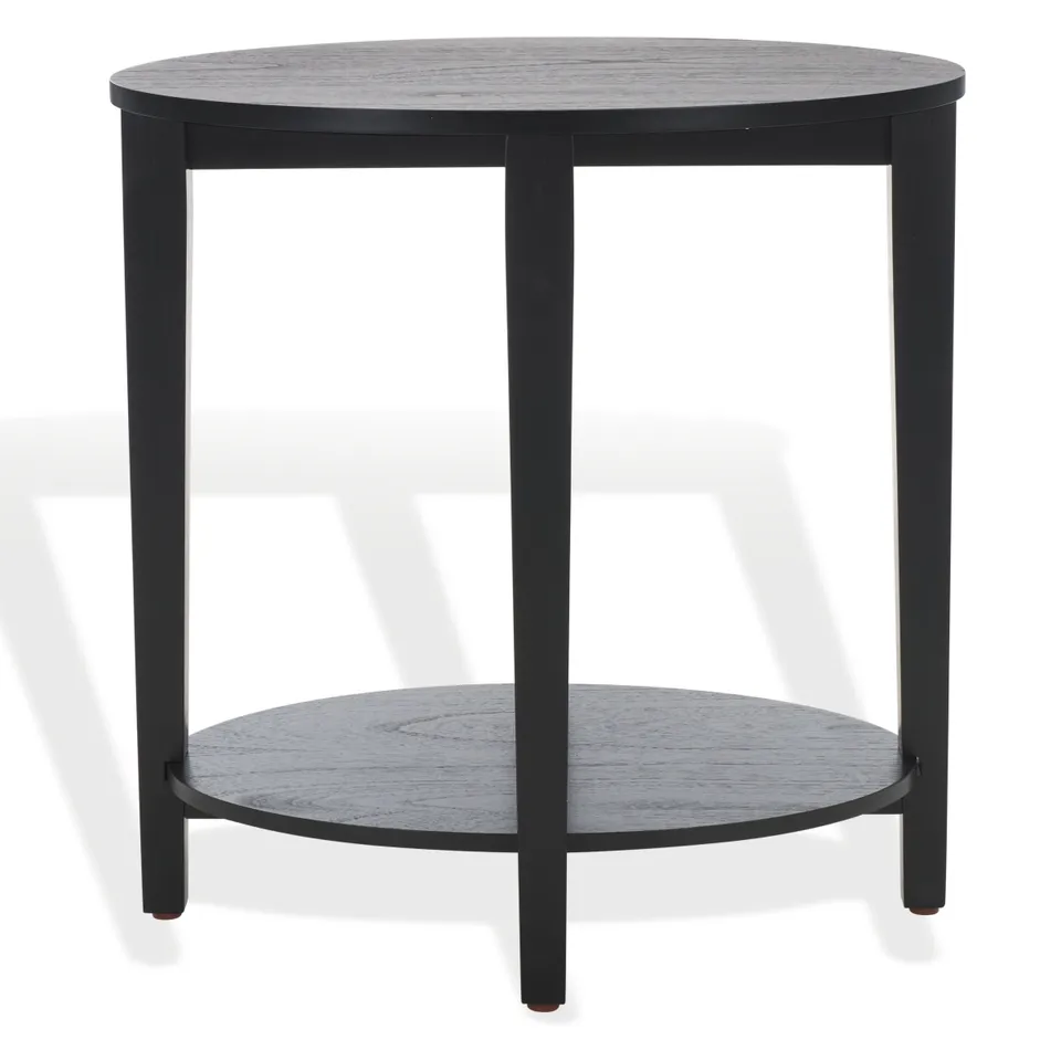 Leonardi Oval Wood Accent Table - Black