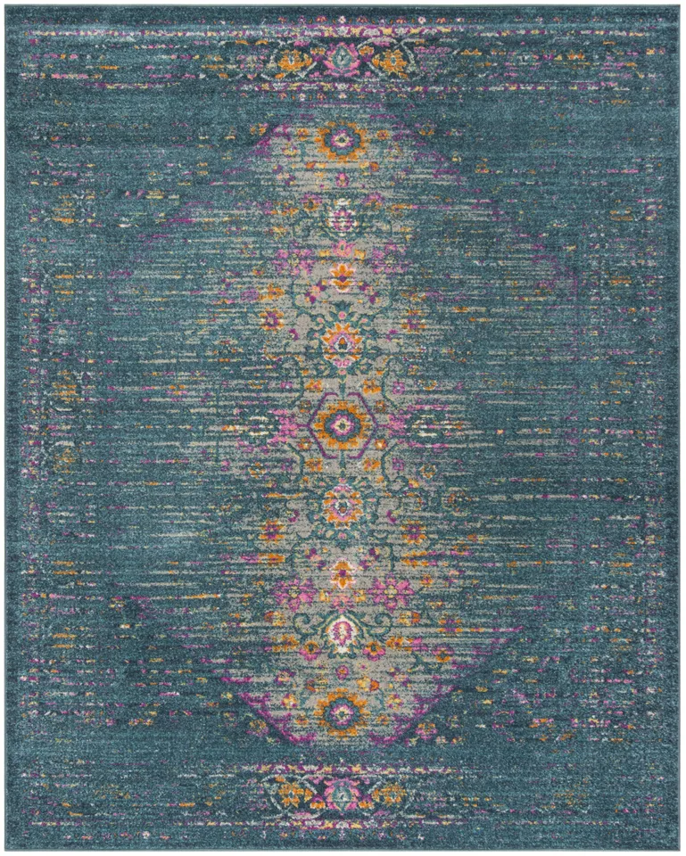 Arlo Home Woven Area Rug, MAD122C, Blue/Fuchsia,  8' X 10'