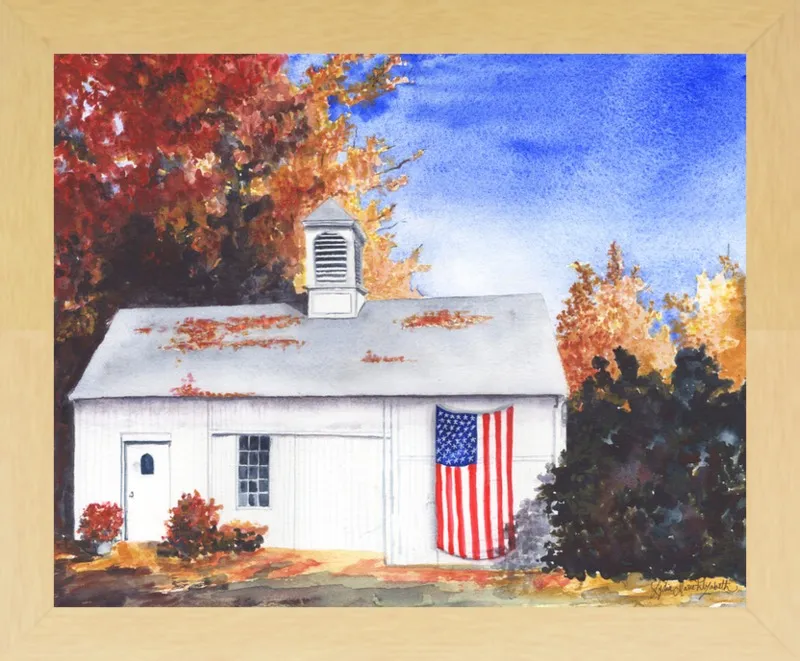 The Ross Barn in Fall by Lydia Marie Elizabeth for Artfully Walls