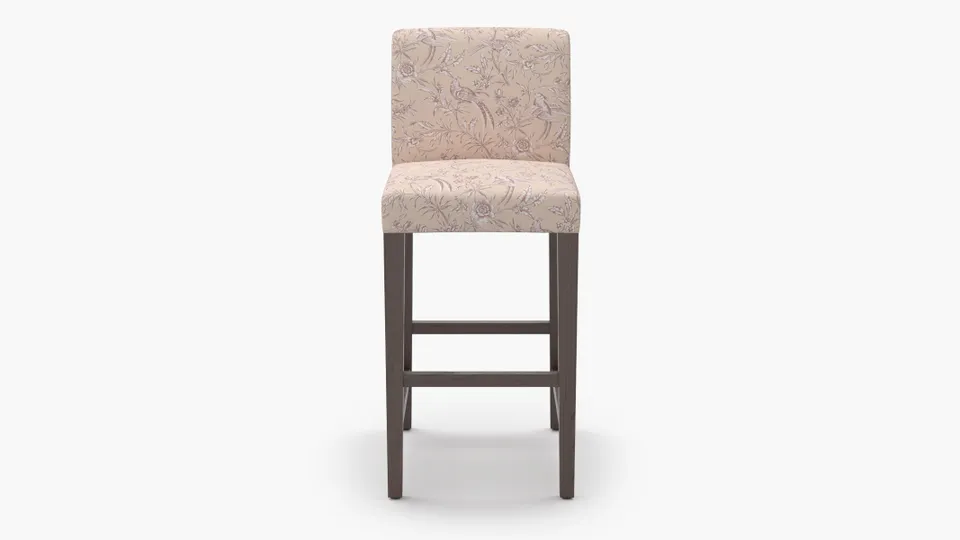 Signature Dining Bar Stool, Blush Aviary, Espresso Square Tapered Leg