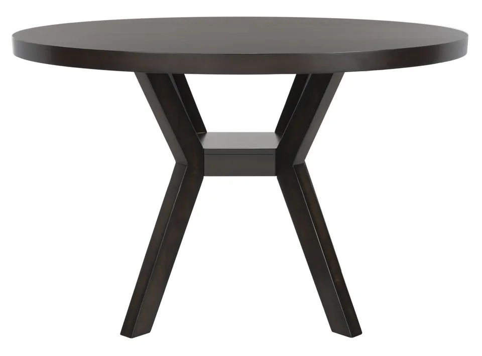 Luis Round Wood Dining Table - Black Charcoal