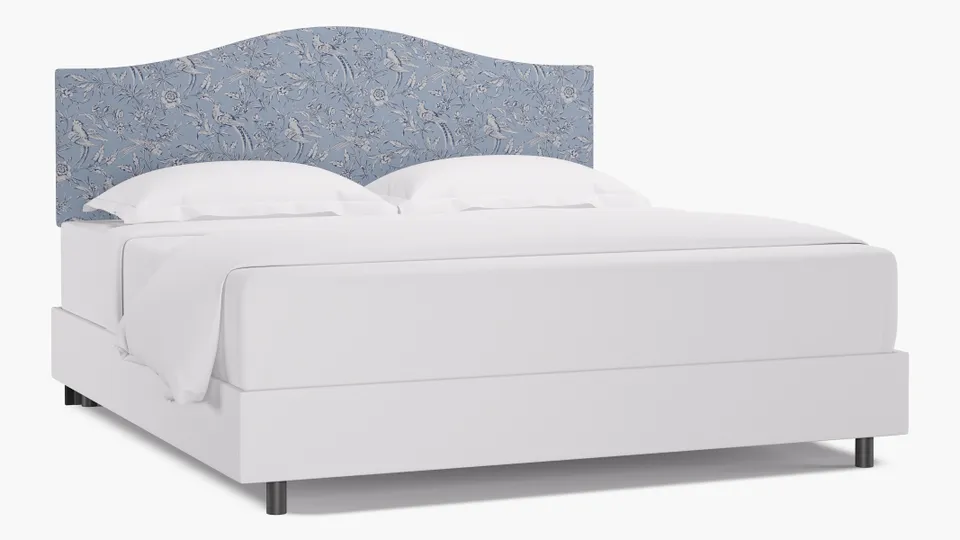 Camelback Headboard, Blue Aviary, King