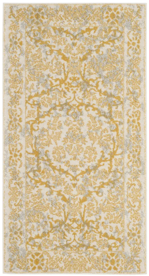 Arlo Home Woven Area Rug, EVK242S, Ivory/Gold,  2' 2" X 4'