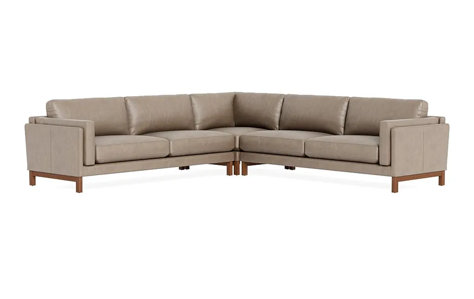 Gaby Leather 4-Seat Corner Sectional