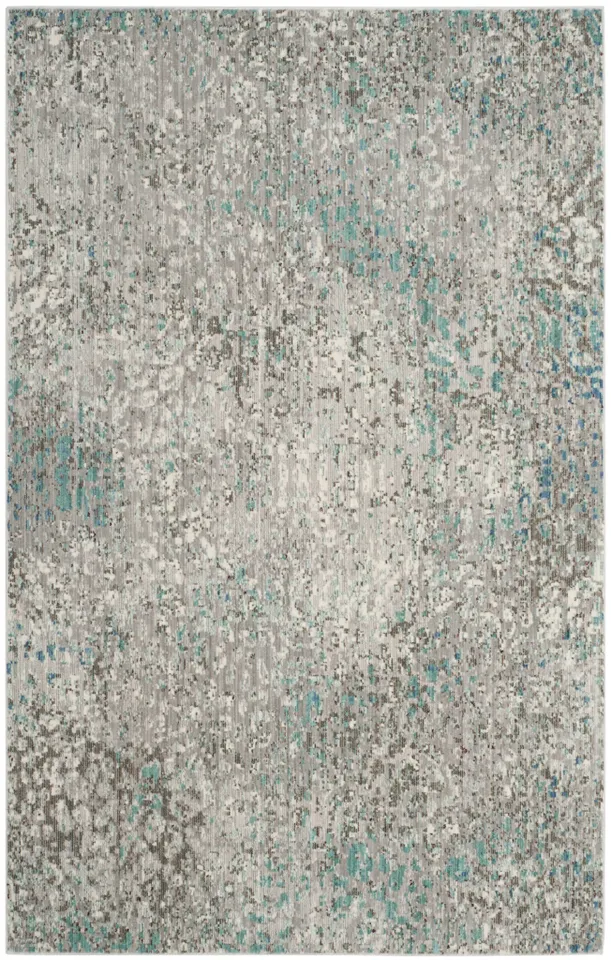 Arlo Home Woven Area Rug, MYS977L, Grey/Light Blue,  4' X 6'