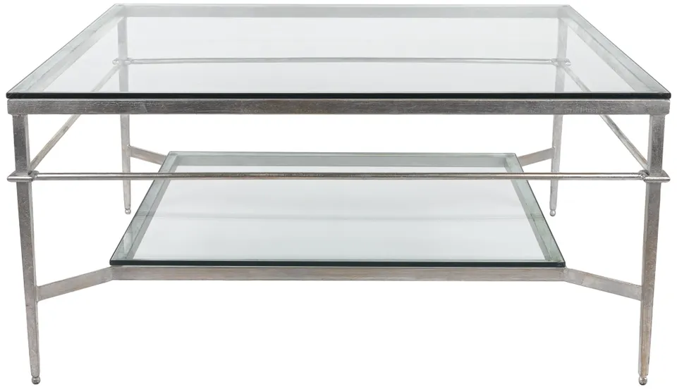 Mieka Glass Cocktail Table - Silver - Safavieh