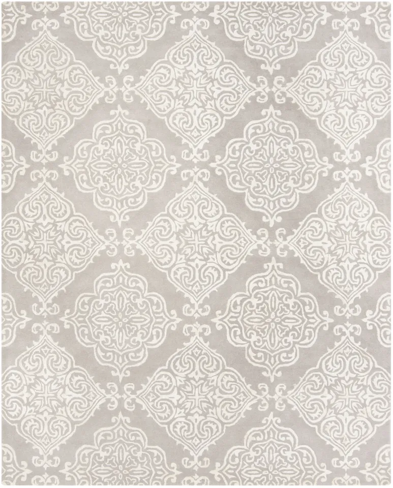 Arlo Home Hand Tufted Area Rug, GLM568A, Silver/Ivory,  8' X 10'