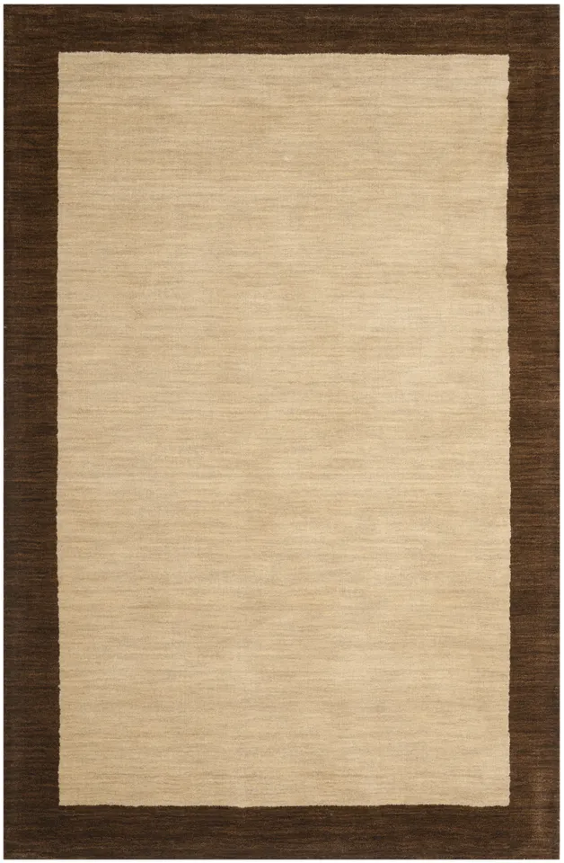 Arlo Home Hand Loomed Area Rug, HIM585A, Beige/Dark Brown,  4' X 6'