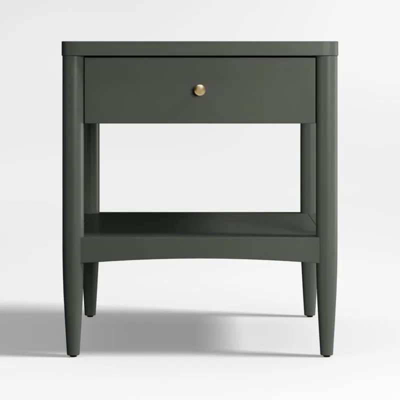 Hampshire 20" Olive Green Wood Kids Nightstand with Drawer