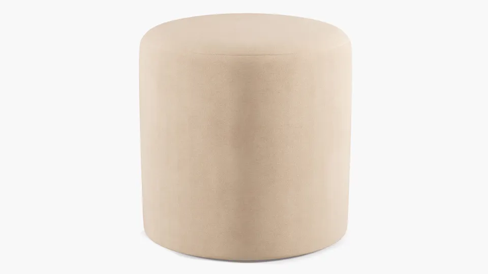 Drum Ottoman, Pearl Classic Velvet
