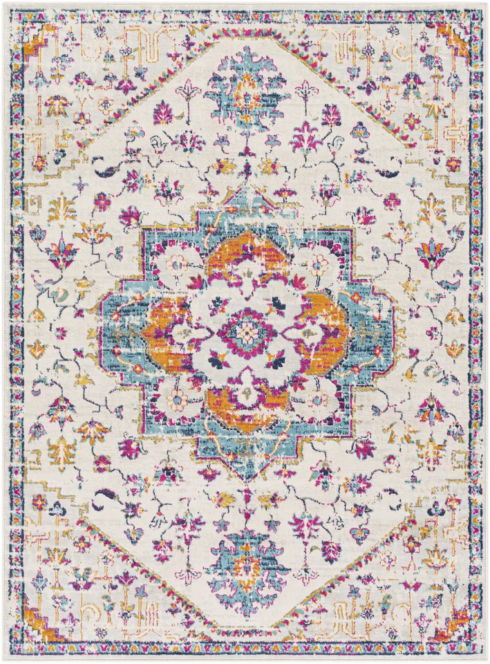 Floransa Beige Indoor 8'11" x 12'4" Machine Woven Rug