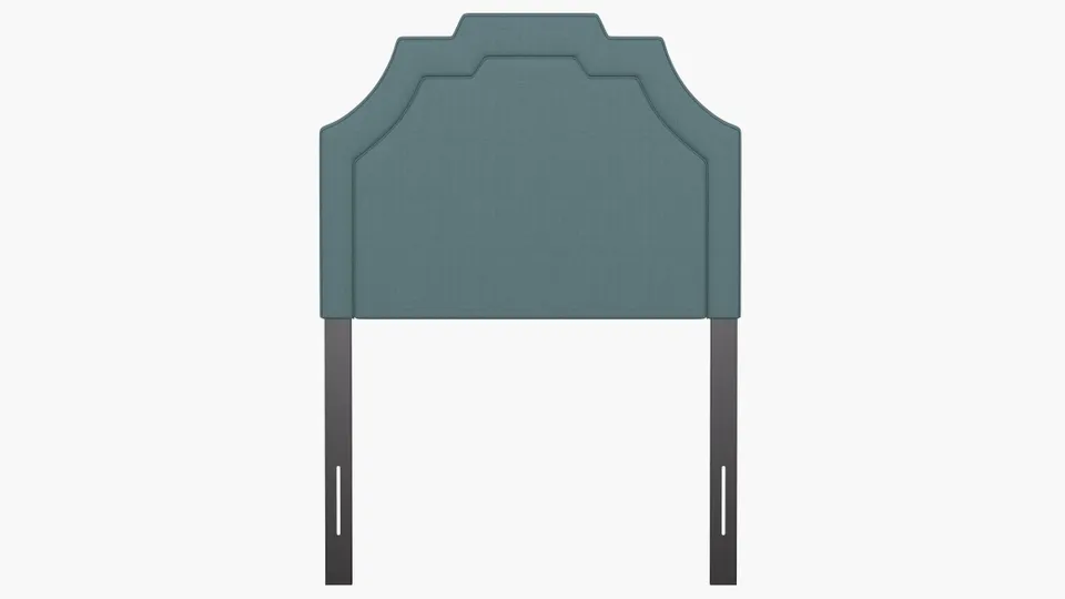 Art Deco Headboard, Seaglass Everyday Linen, Twin