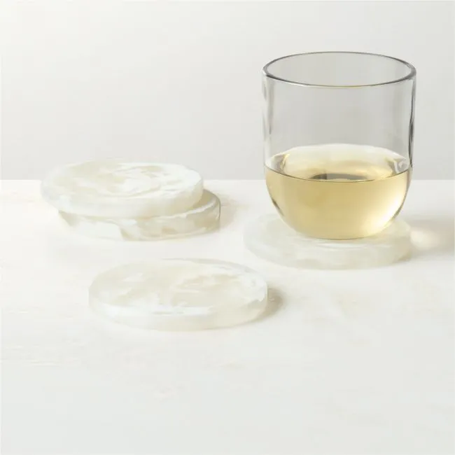 Radley White Swirl Resin Coasters Set of 4