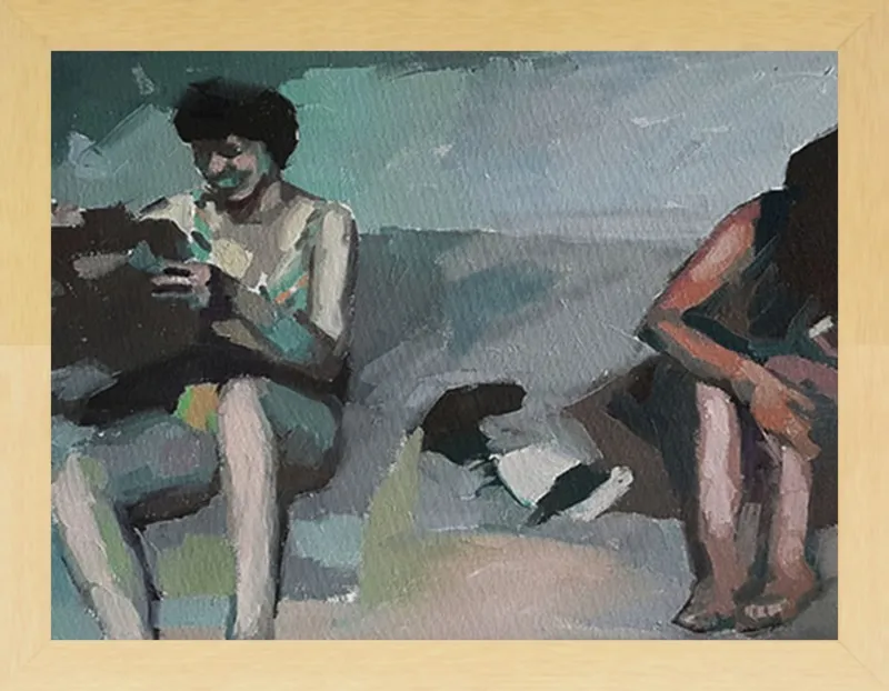 Girls at the beach by Mary Sinner for Artfully Walls