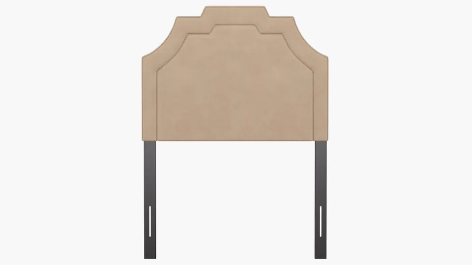 Art Deco Headboard, Pearl Classic Velvet, Twin