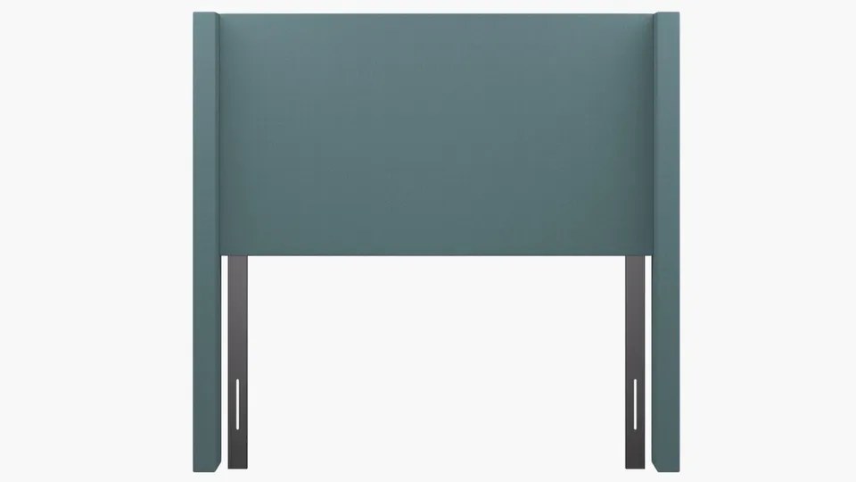 Modern Wingback Headboard, Seaglass Everyday Linen, Full