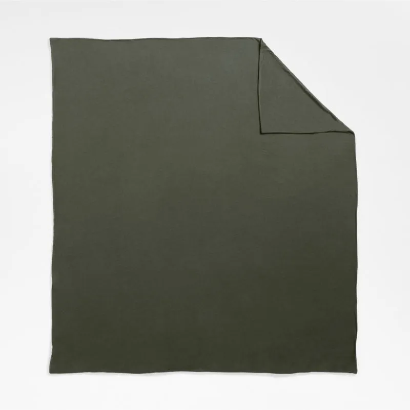 Cozysoft Organic Cotton Jersey Full/Queen Ficus Green Duvet Cover