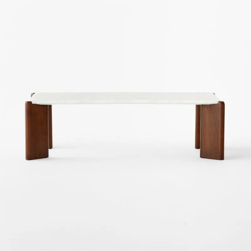 Santoro 53" Rectangular White Quartz Coffee Table