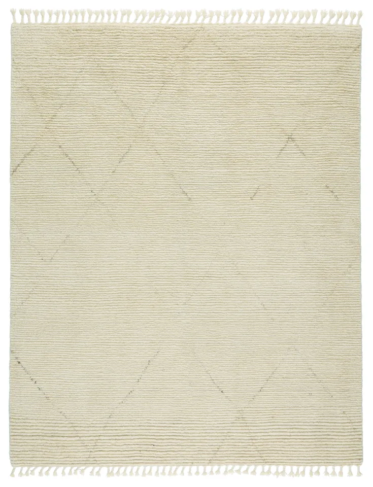 Manesa Hand-Knotted Trellis Cream/ Dark Brown Area Rug (8'X10')