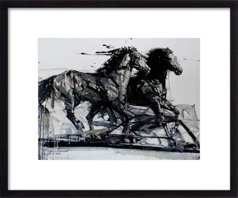 Black Stallions by Shao Y. Zhang for Artfully Walls