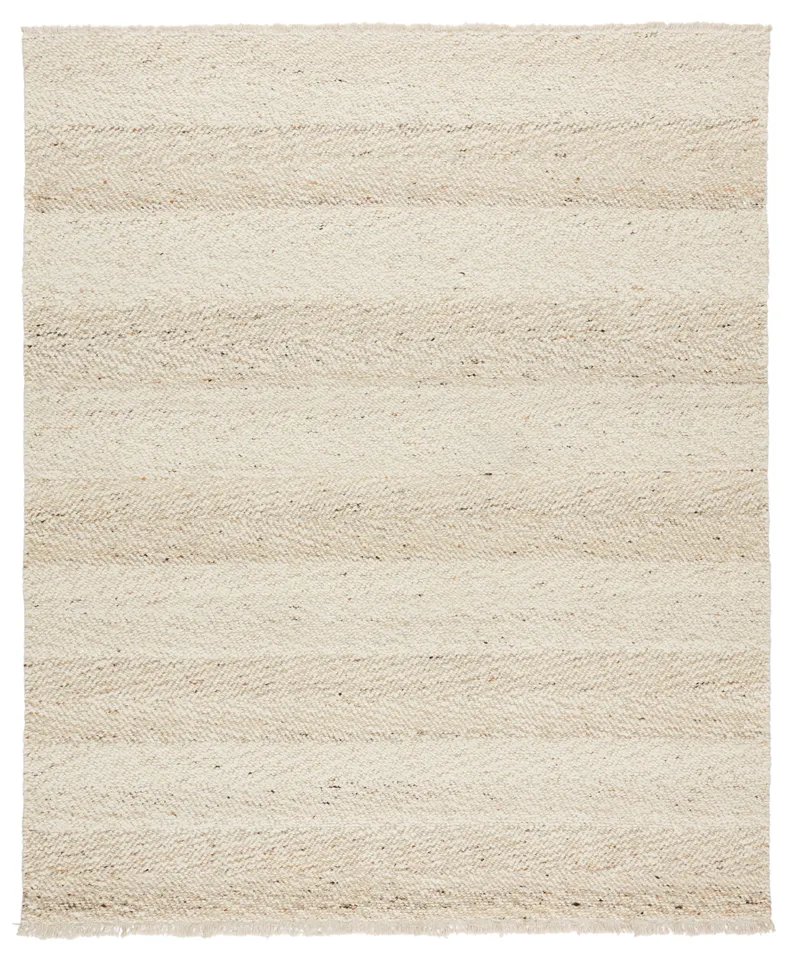 Klarna Handmade Striped Beige/ Cream Area Rug (10'X14')