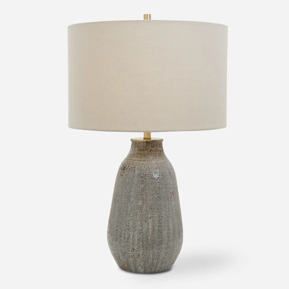 Monacan Gray Textured Table Lamp