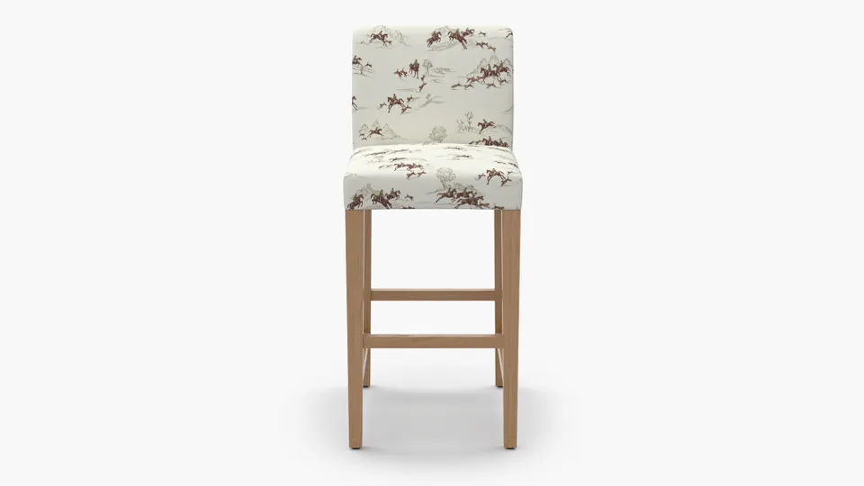 Signature Dining Bar Stool, Green Cotswold Hunt, Natural Square Tapered Leg