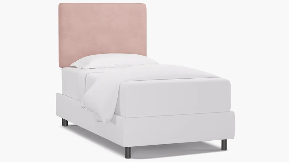 Square Back Headboard, Blush Classic Velvet, Twin