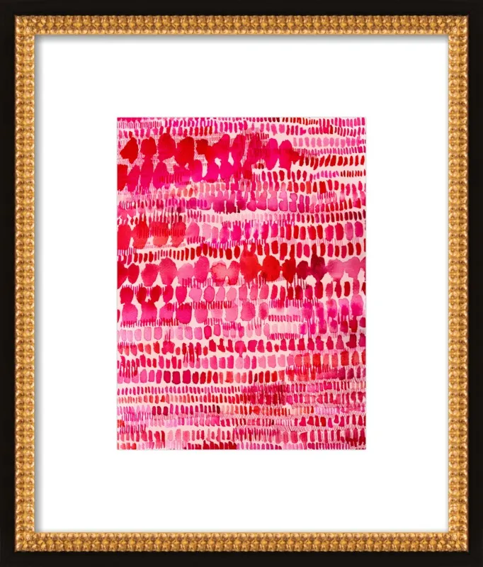 Pink and Red Watercolor Patterns Wall Art  by Paula Mills for Artfully Walls