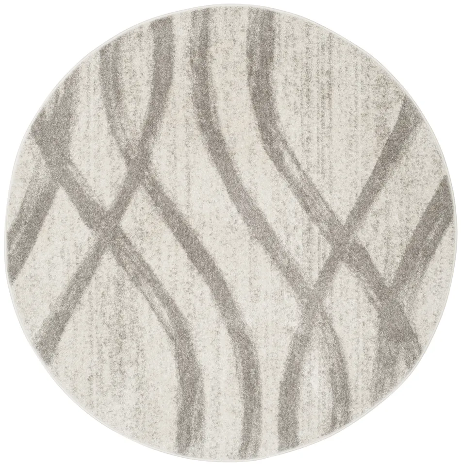 Arlo Home Woven Area Rug, ADR125C, Cream/Grey,  6' X 6' Round