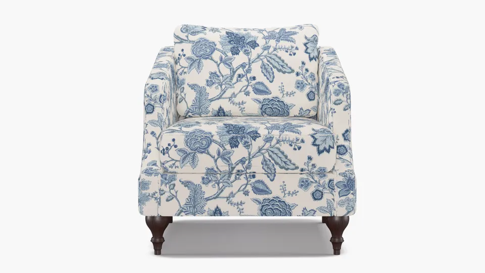Slope Arm Chair, Delft La Vendee, Espresso Turned Wood Leg
